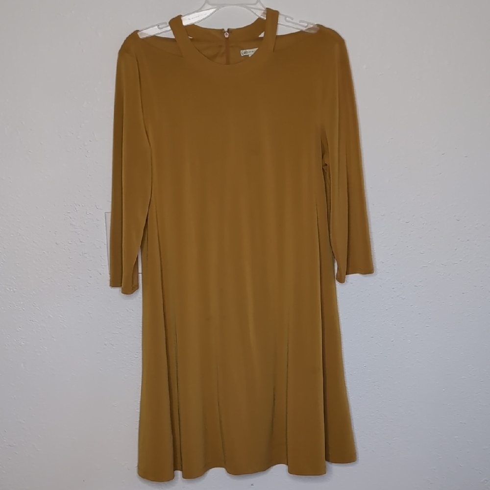 CATO Mustard Dress women's  Zip back size Large